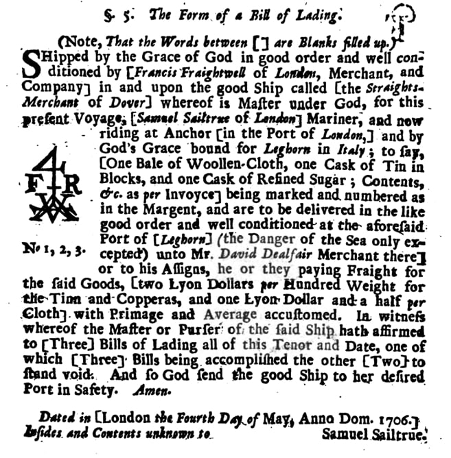 Bill of Lading